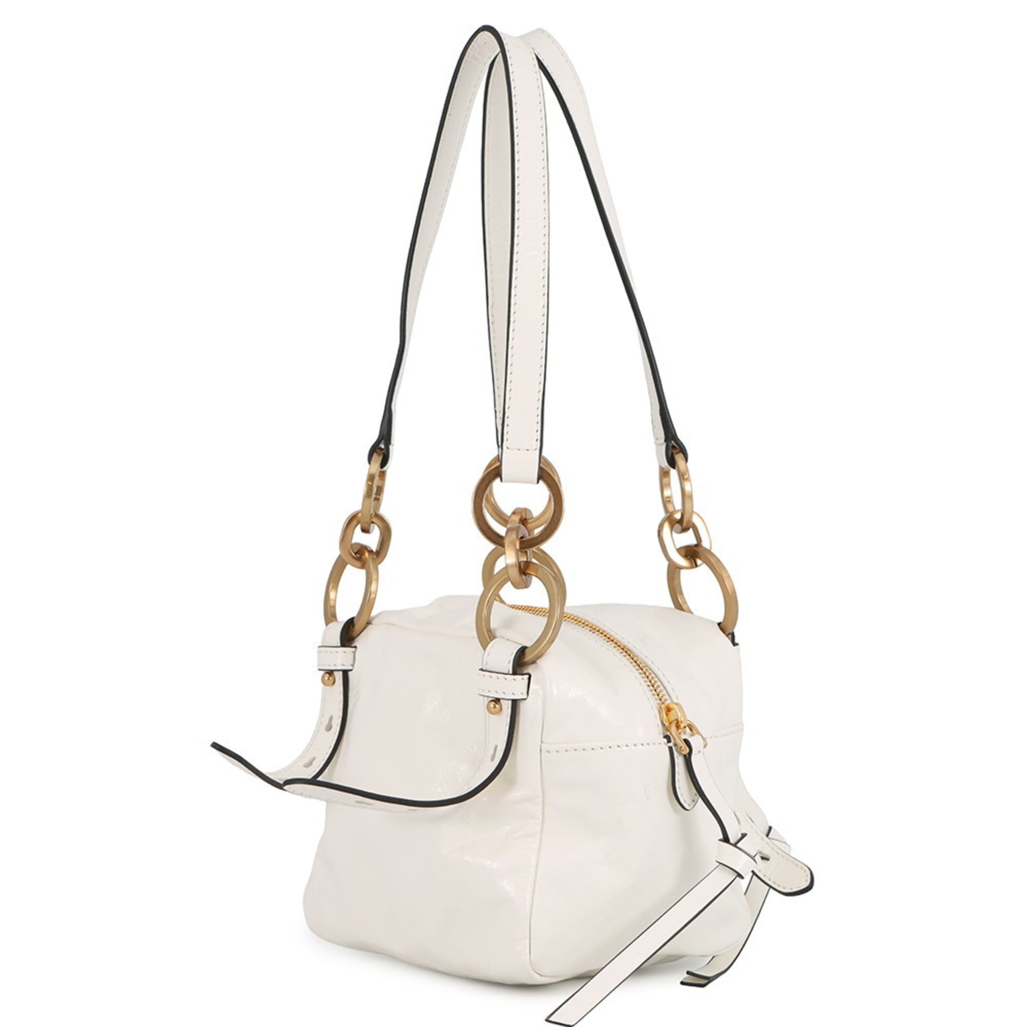 Prada Handbag Dangle Leather 1BB137 PRADA White