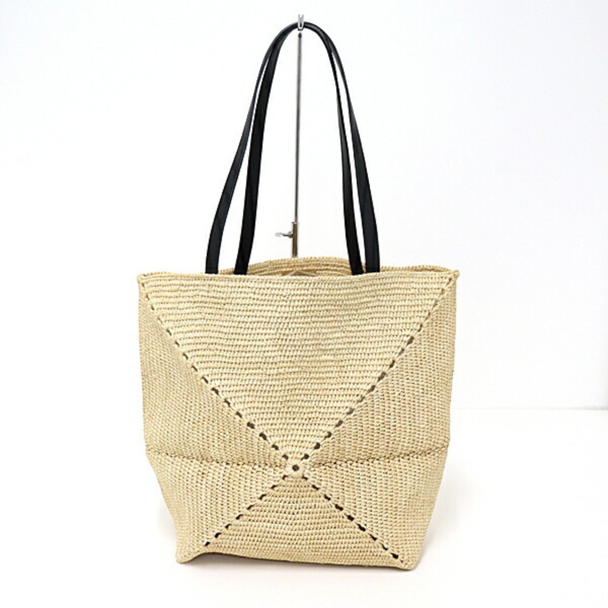 LOEWE Puzzlefold Tote Medium Raffia Natural Bag A779G50X08 Unused — New - Store Return