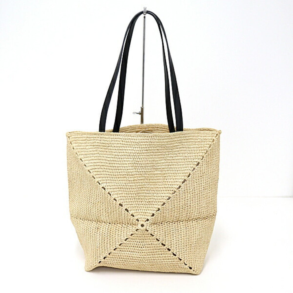 LOEWE Puzzlefold Tote Medium Raffia Natural Bag A779G50X08 Unused — New - Store Return
