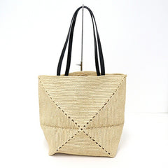 LOEWE Puzzlefold Tote Medium Raffia Natural Bag A779G50X08 Unused — New - Store Return