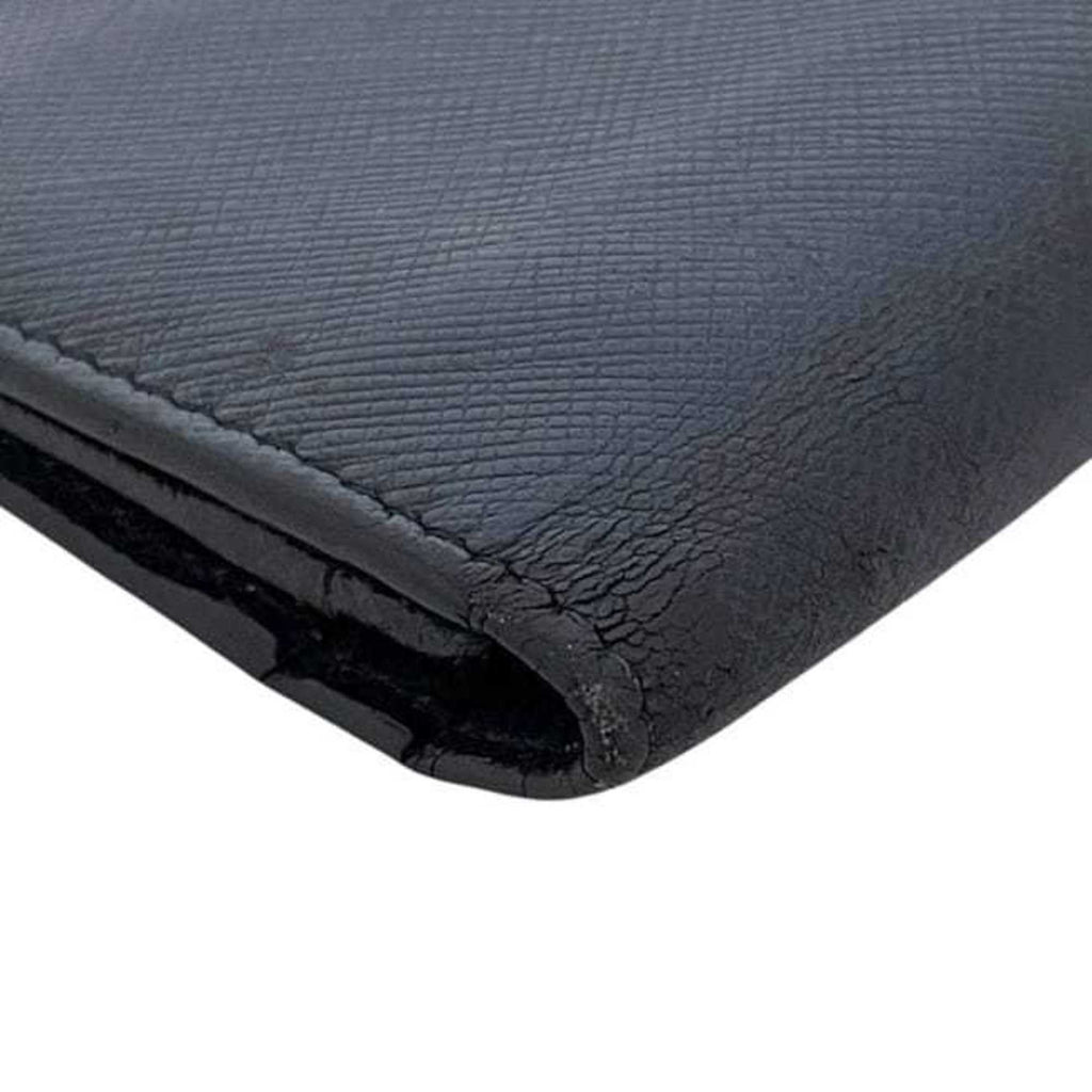 Prada bifold long wallet ec-24533 navy 2MV836 Saffiano leather size 42 PRADA blue triangular plate men's hardware