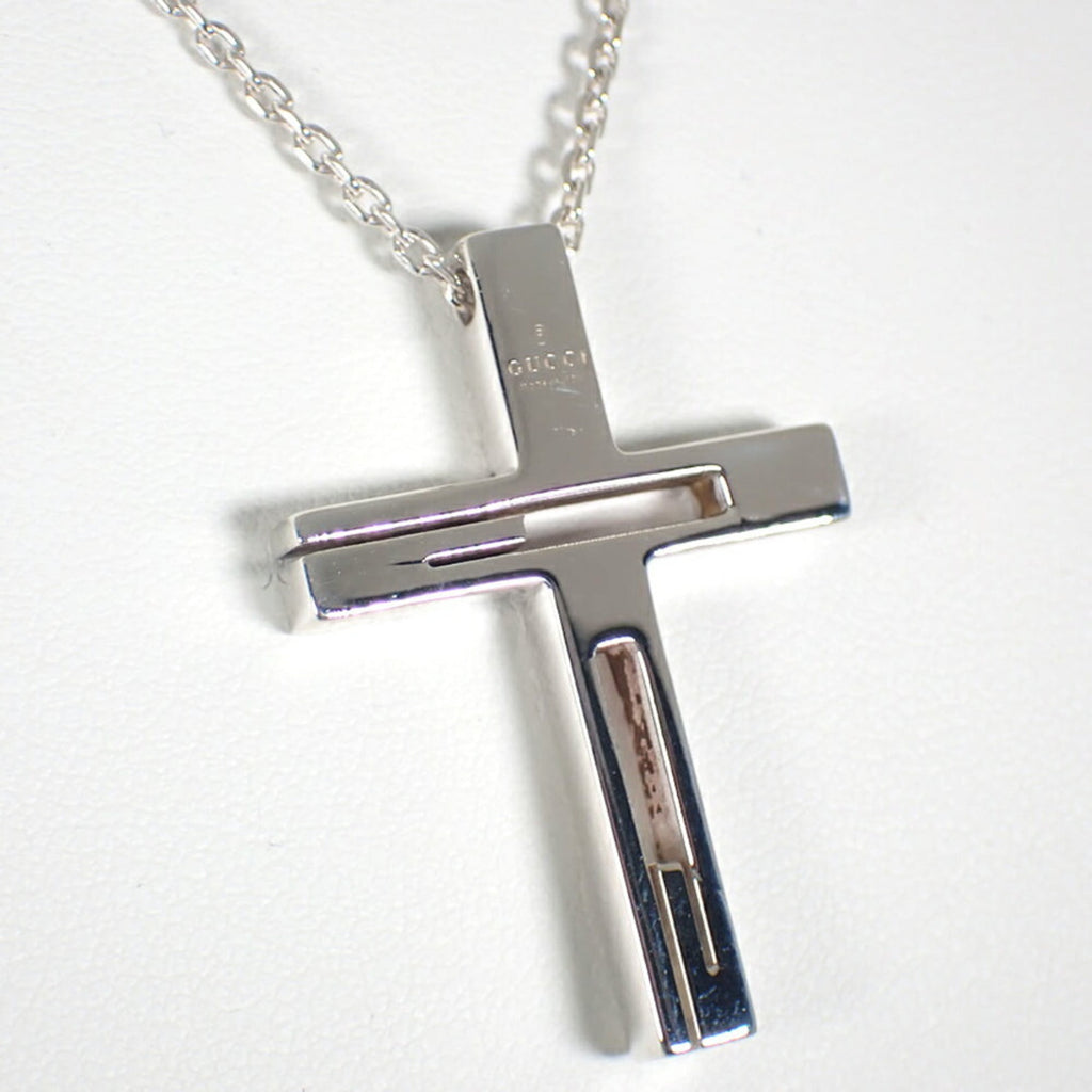 GUCCI 925 Branded G Cross Necklace Pendant