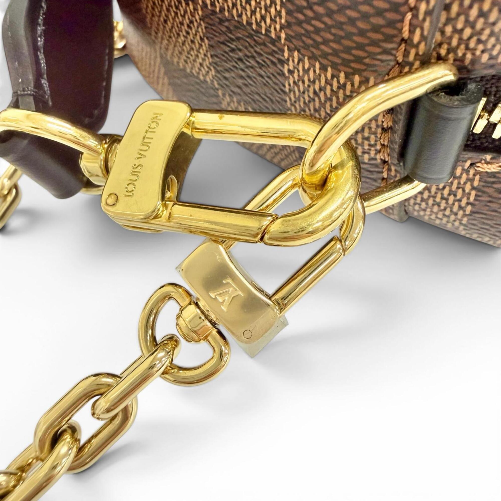 LOUIS VUITTON N50063 Damier Valisette Souple BB Canvas Shoulder Bag, Brown, Made in France, Women's, with Dust Bag — Like New
