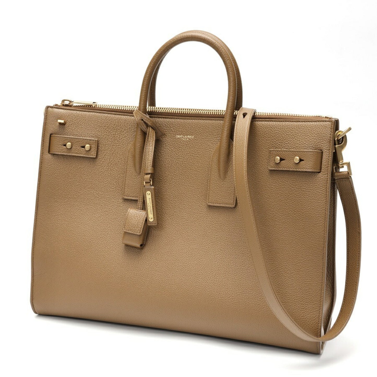Saint Laurent SAINT LAURENT Thin Large Sac du Jour 737586 Grained Leather Camel K-158493