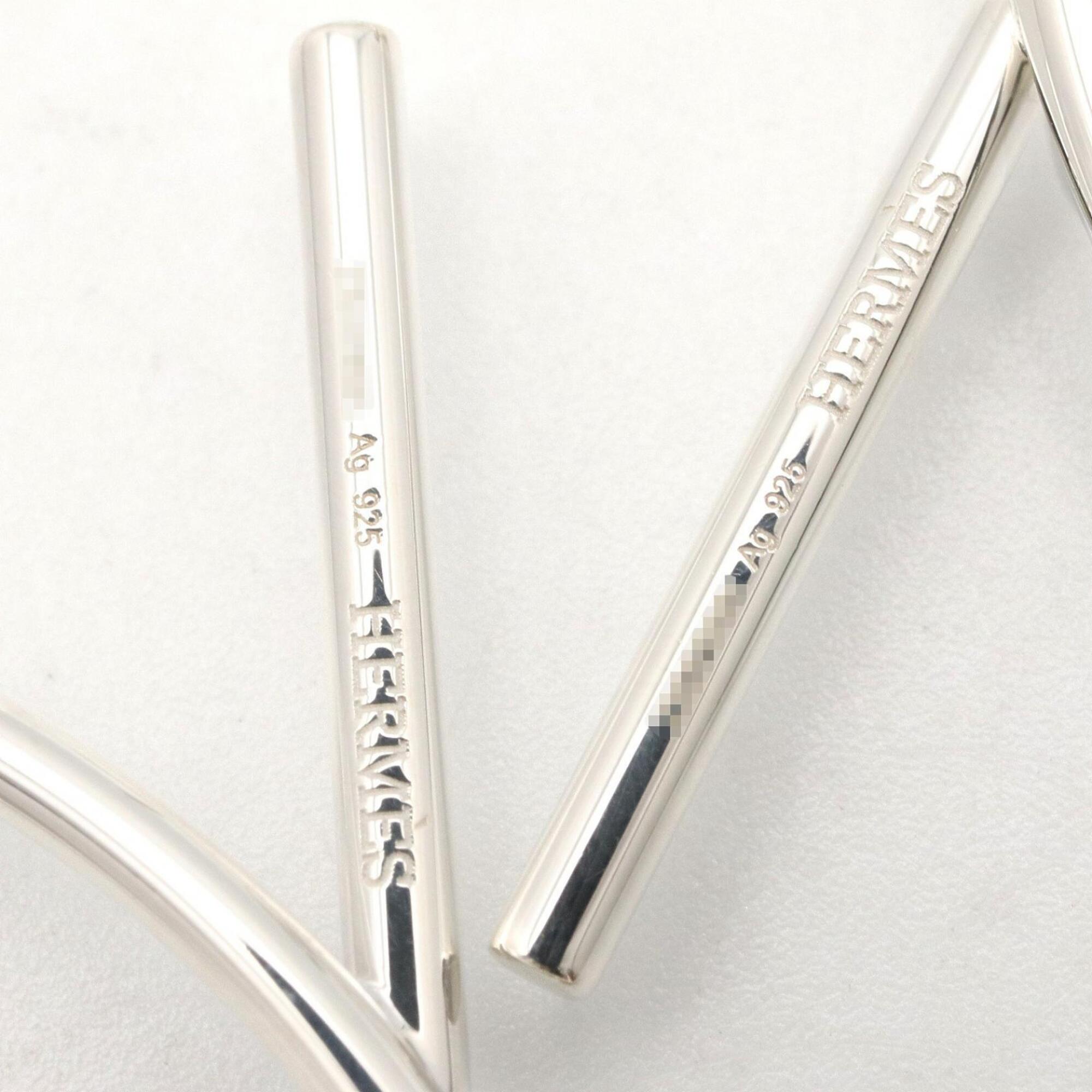Hermes Loop MM Earrings, Sterling Silver 925, Women's Tone — Like New