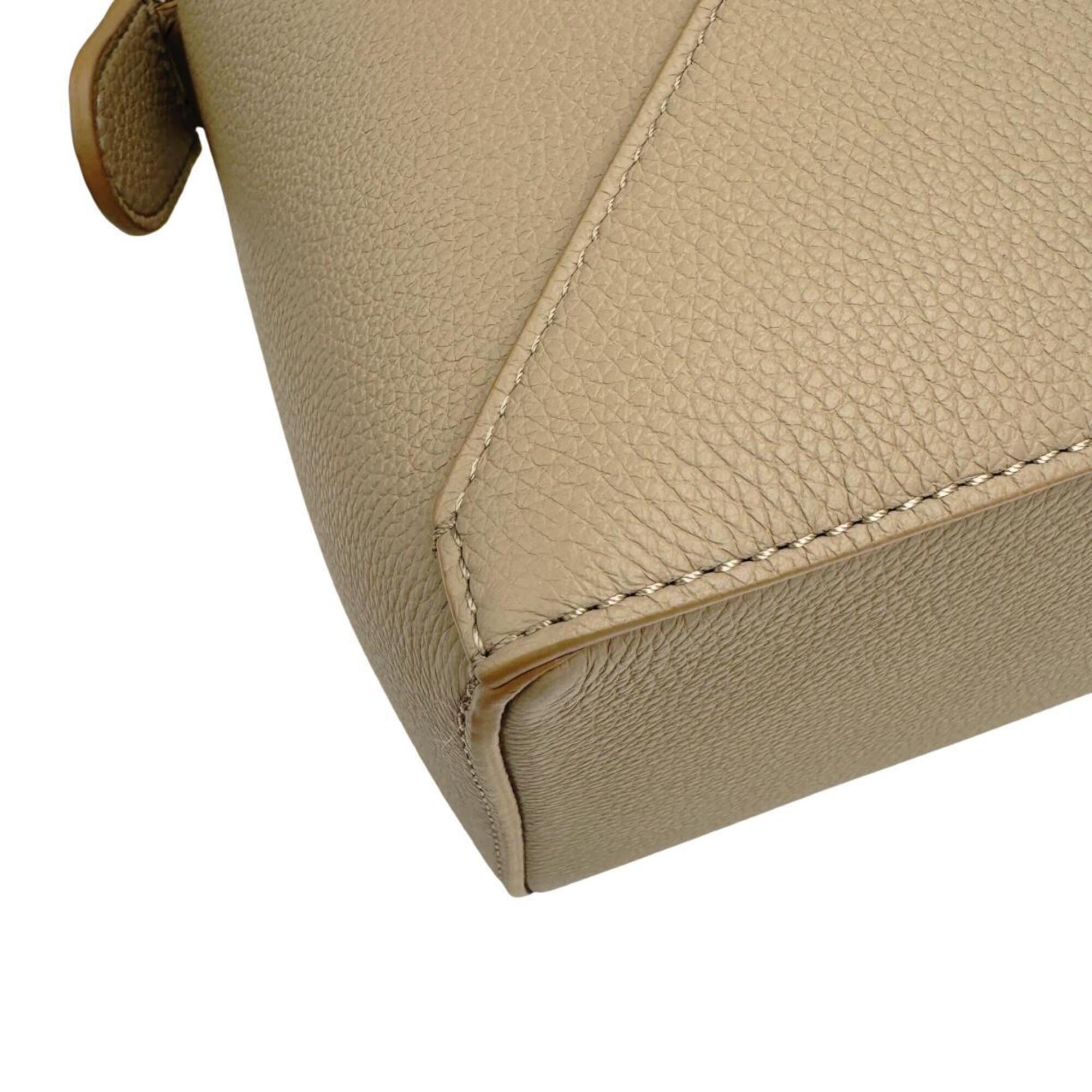 LOEWE Puzzle Edge Small A510P60X30 Sand Calfskin Shoulder Bag Handbag Gold Hardware Women's — Like New