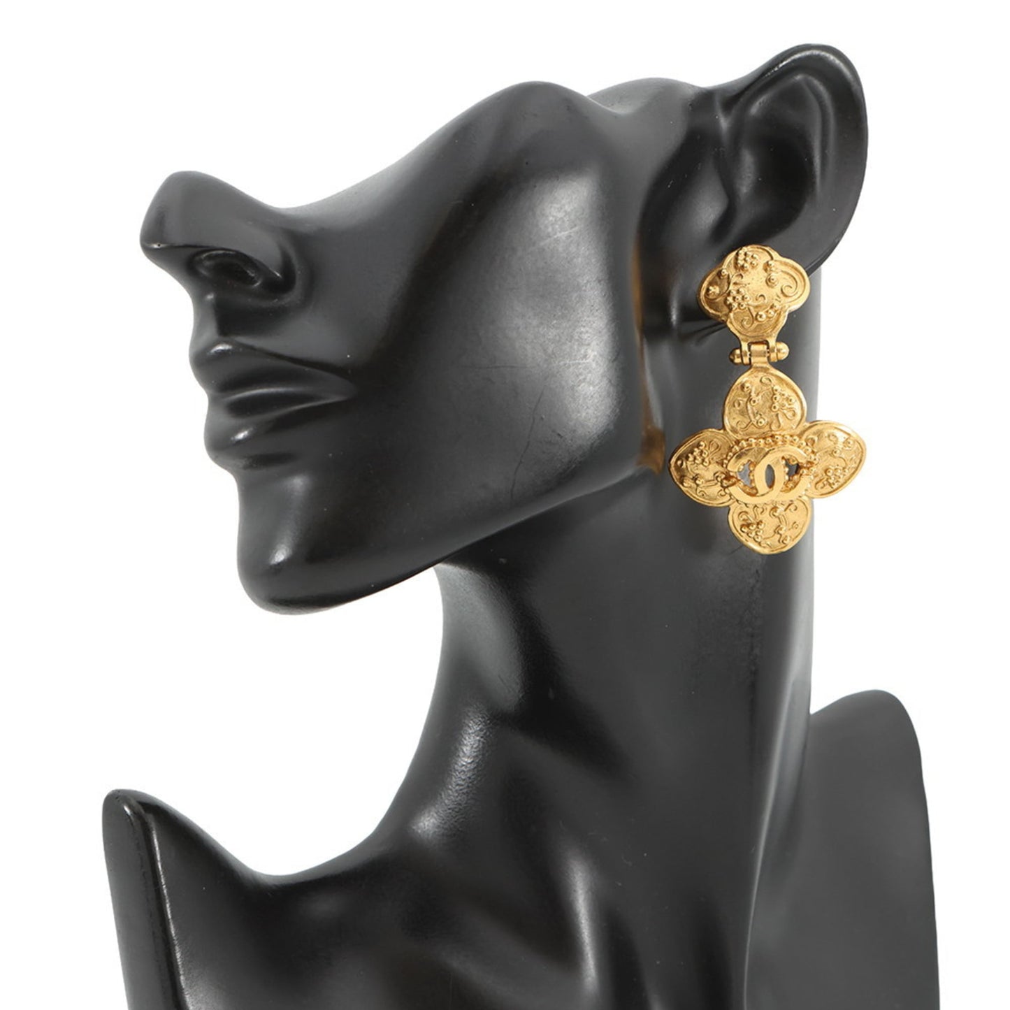 Chanel Coco Mark Flower Metal Earrings 96A CHANEL