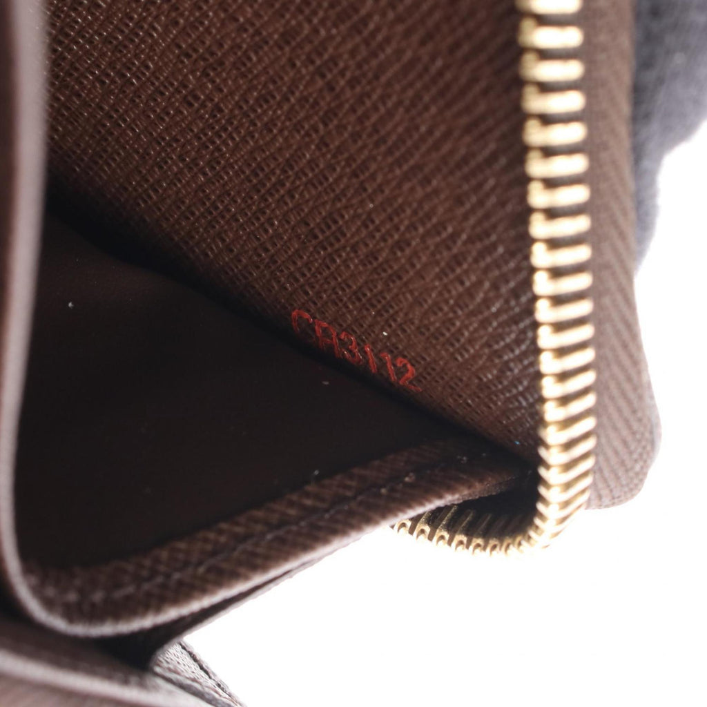 Louis Vuitton Zippy Wallet, Round Long Coated Canvas, Damier Leather, Men's and Women's, Brown, N60015