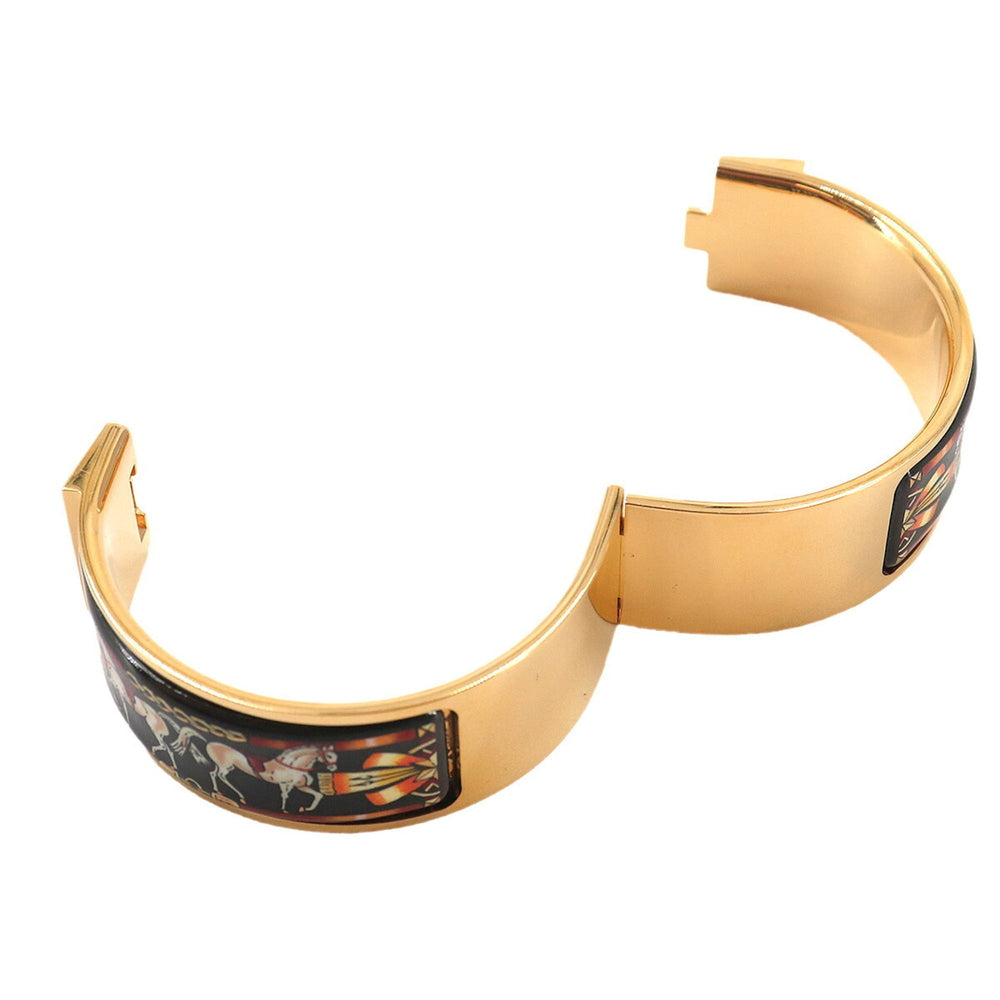 Hermes HERMES Loquet Email GM Bangle Bracelet Gold Black — Like New
