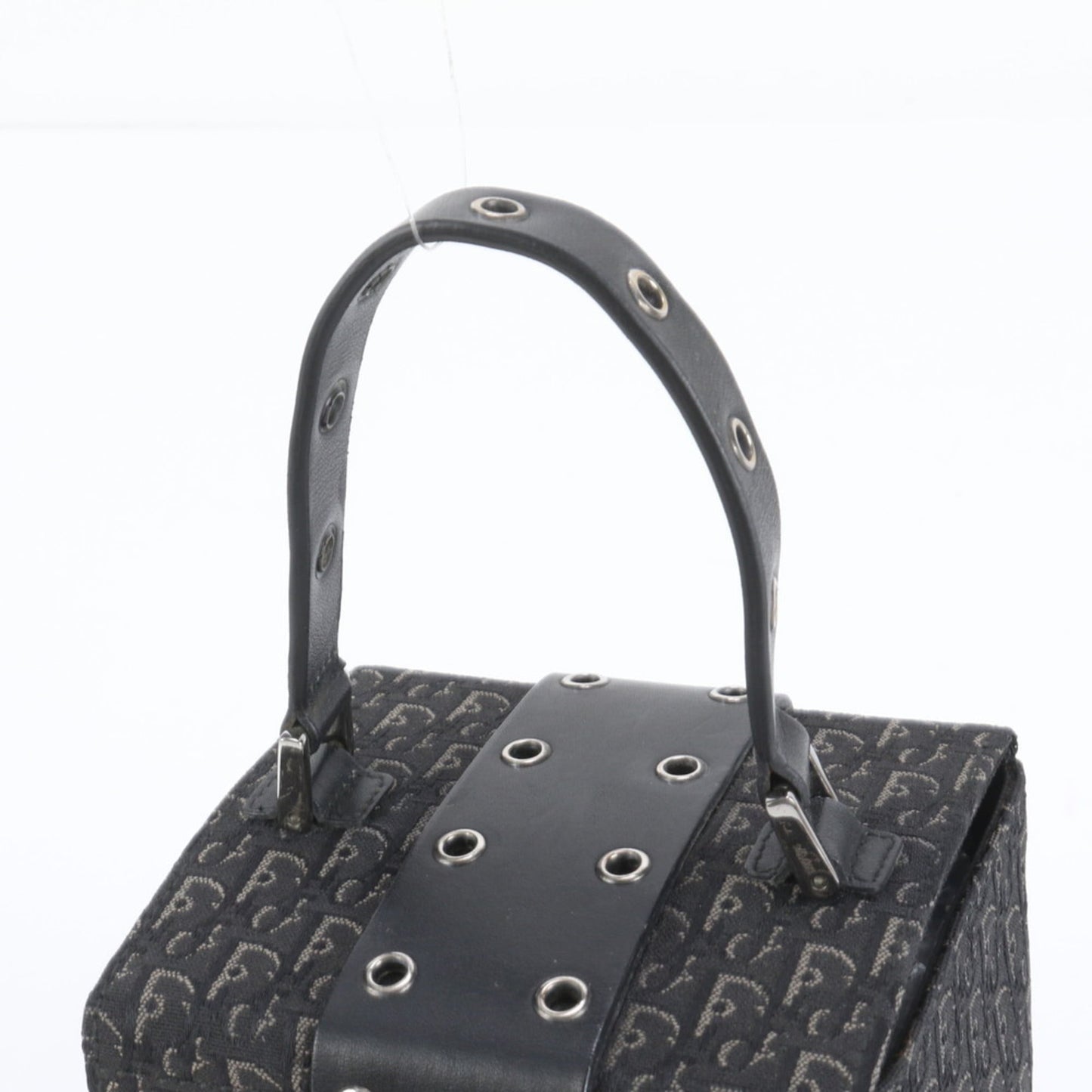 Christian Dior Trotter Street Chic Vanity Bag, Leather Hand Tote, Black, Women's