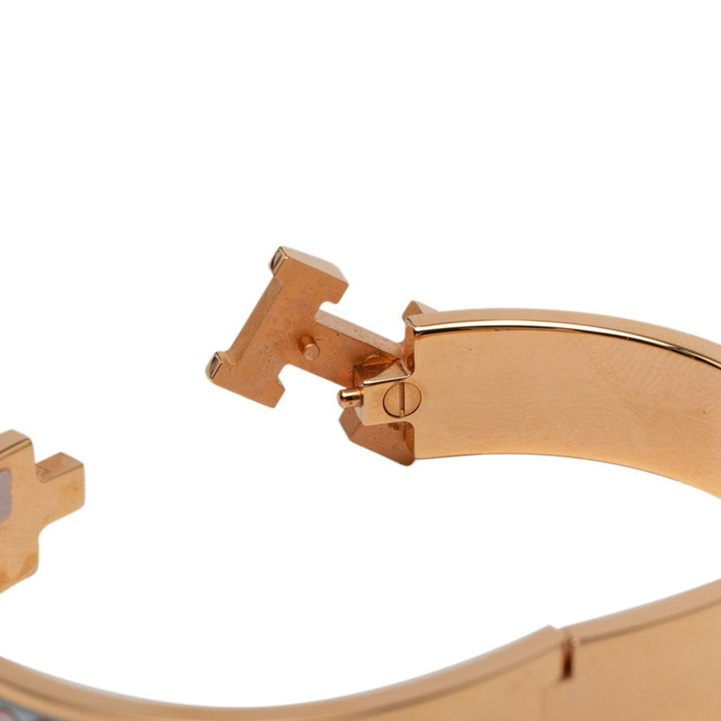 Hermes Hermès Click H PM Chorus Stellarum Bangle Bracelet in Gold, Blue, and Multicolor Plated for Women