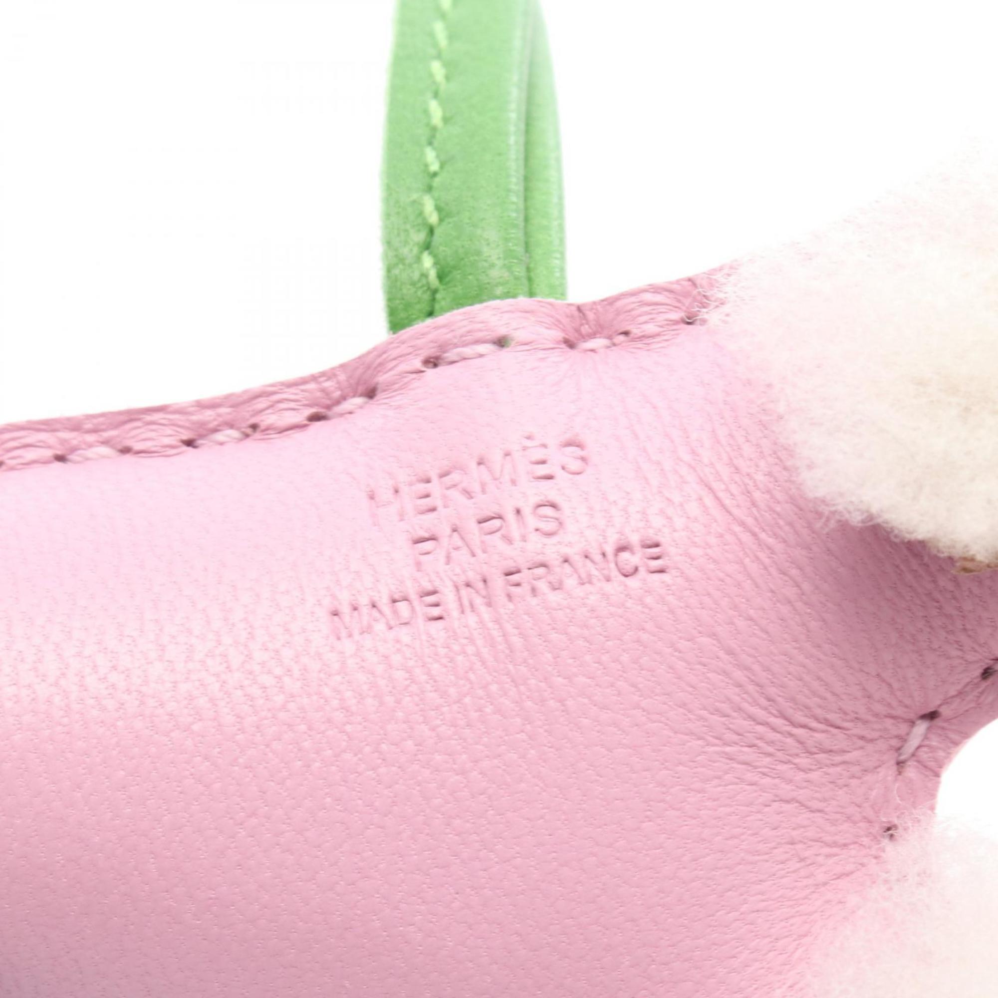 Hermes Hermès Anjo Milo Buddy Charm, Mouton, Women's, Pink, Green, White — New - Store Return