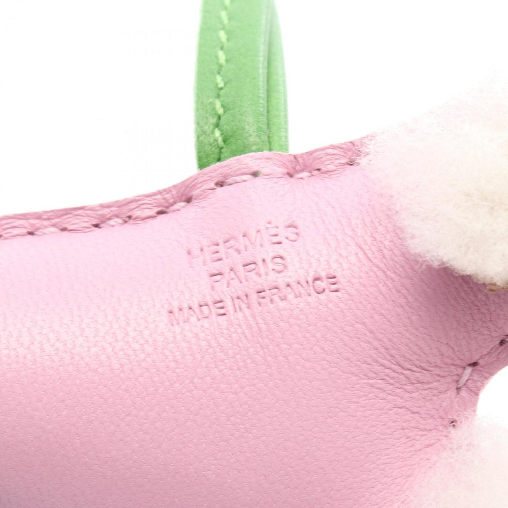 Hermes Hermès Anjo Milo Buddy Charm, Mouton, Women's, Pink, Green, White — New - Store Return