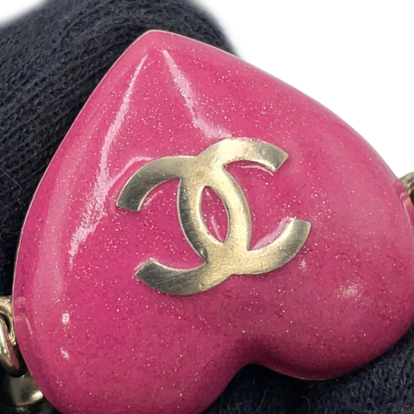 Chanel Coco Mark Heart Motif Rhinestone Faux Pearl Necklace C23P CHANEL