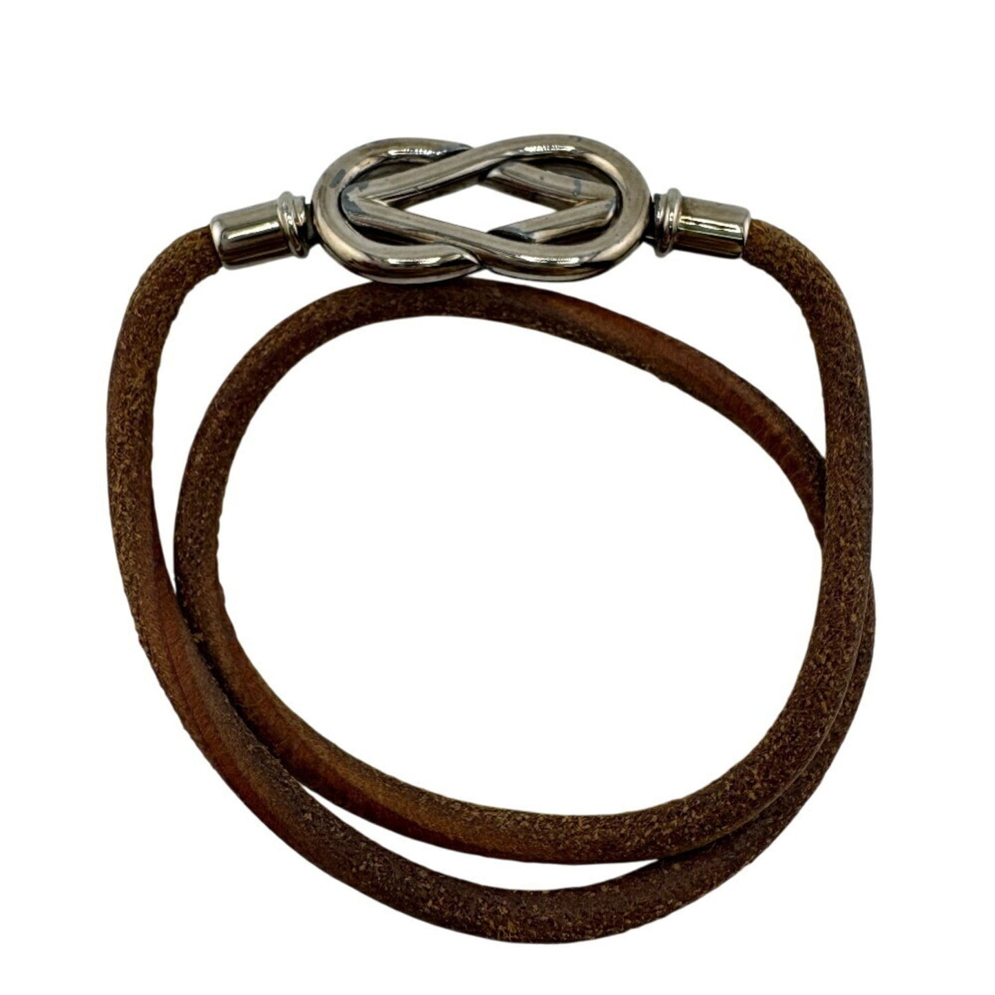 HERMES Atame Double Bracelet Brown Women's