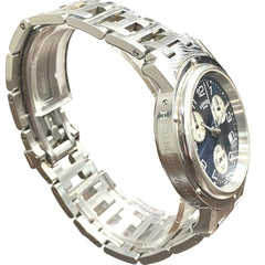Hermes Clipper watch, total weight 102.4g, stainless steel, quartz movement, navy dial, CL1.910 — Good