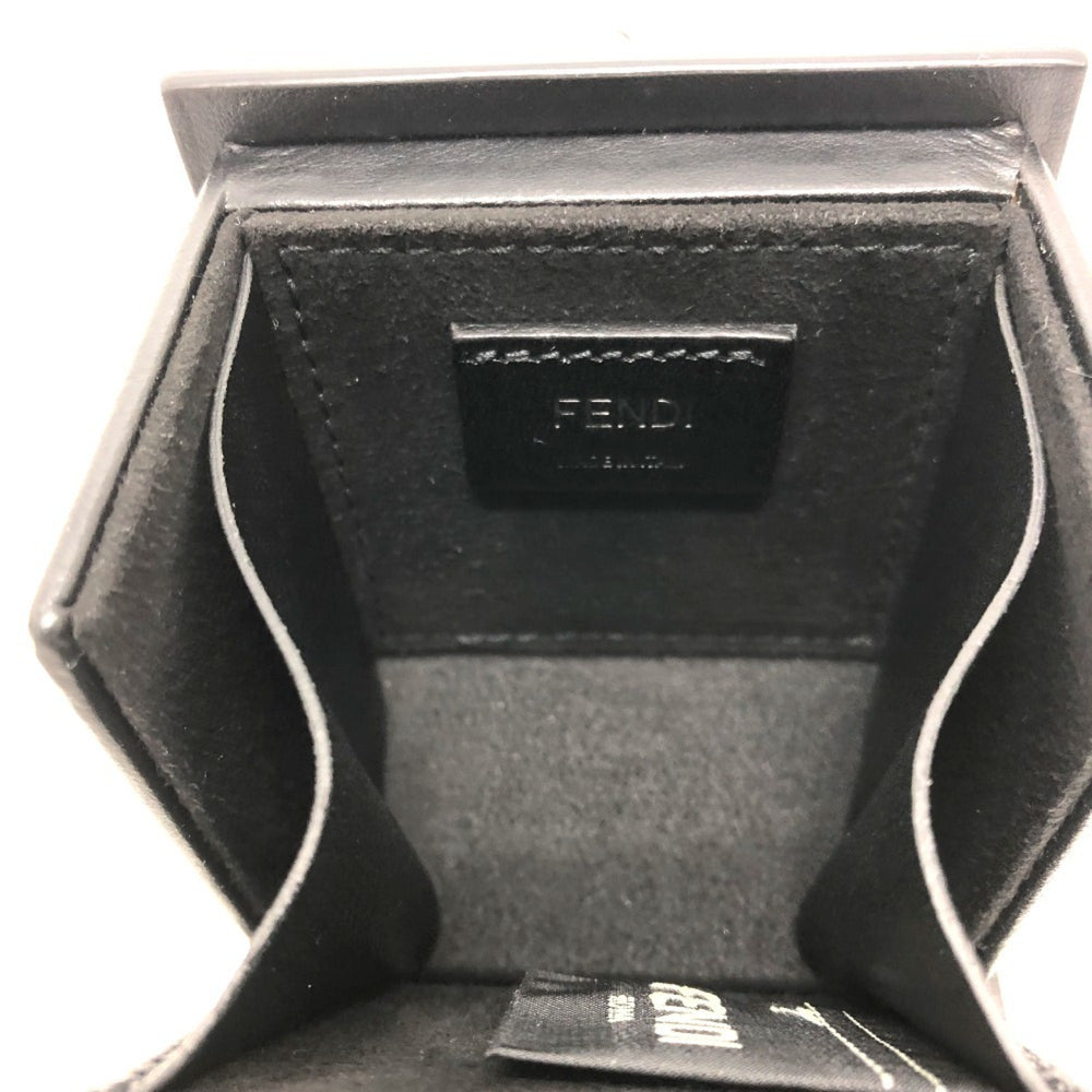 FENDI 7AR894 Logo/Accessory Mini Box Charm Keychain Leather Women's Black Like New — Like New