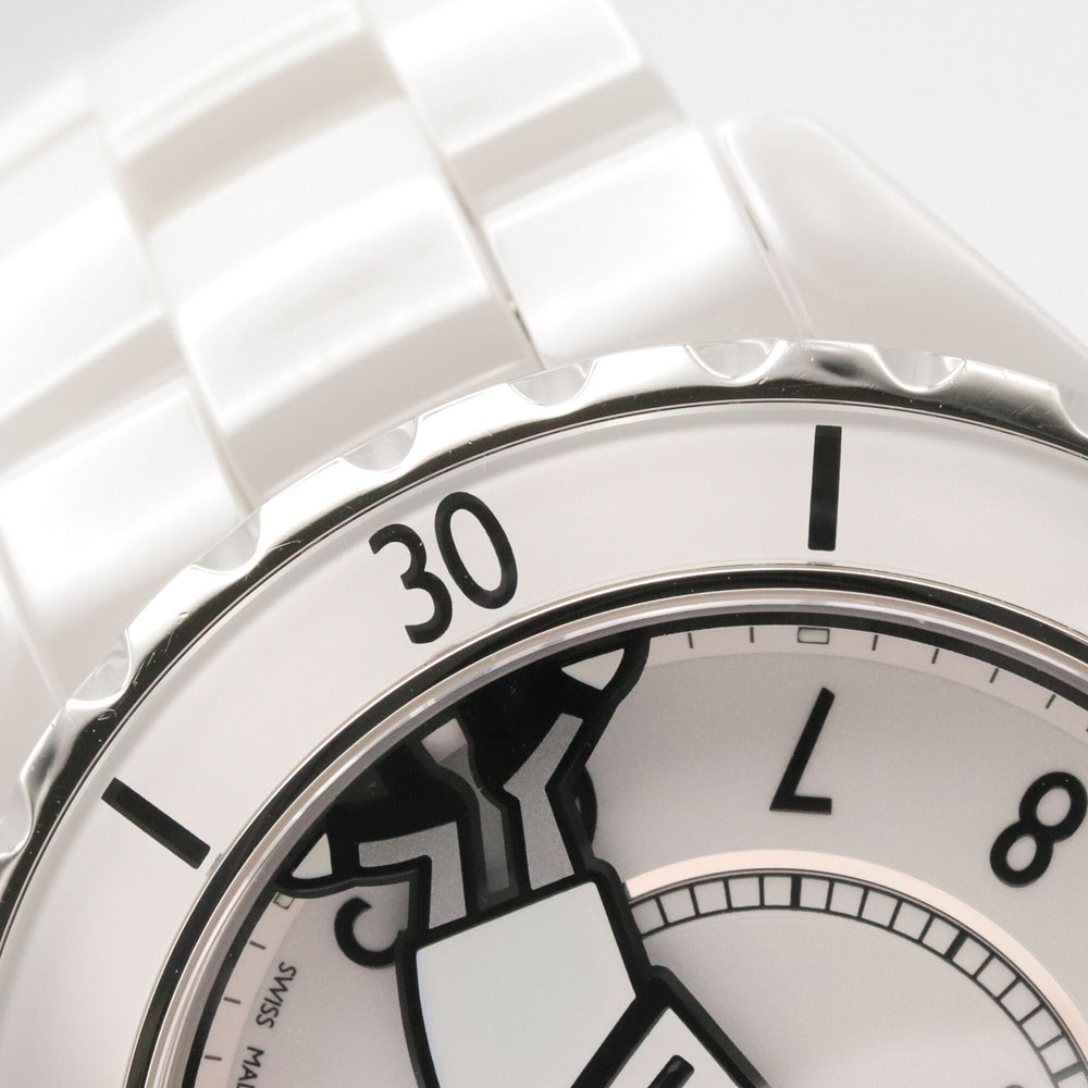 Chanel J12 Mademoiselle Ceramic Watch for Men, White (H5241) — Very Good