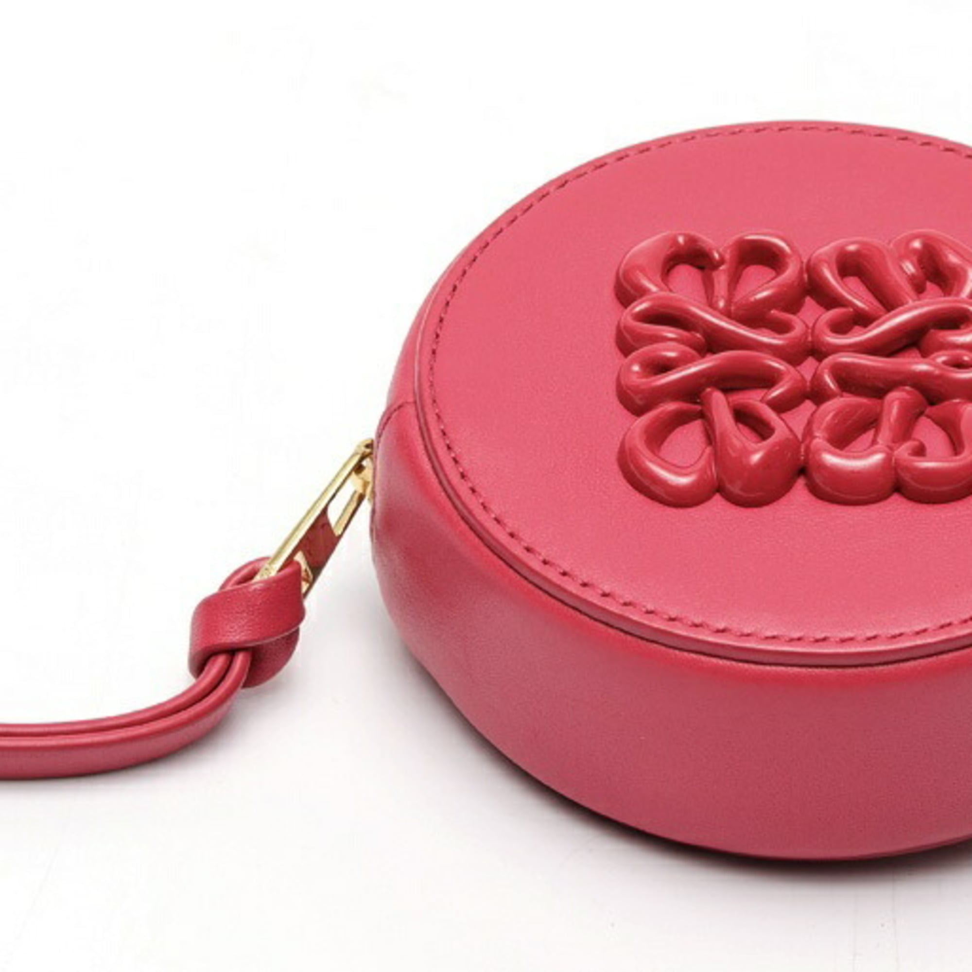 LOEWE Cookie Pouch Mini Coin Case Leather Pink S-159567