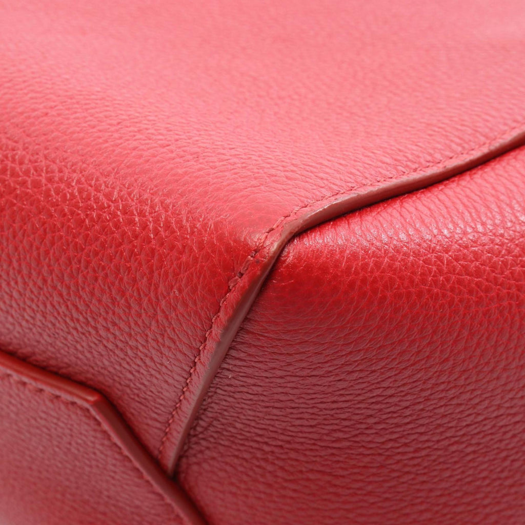 Celine Sangle Bucket Small Shoulder Bag, Leather, Women's, Red