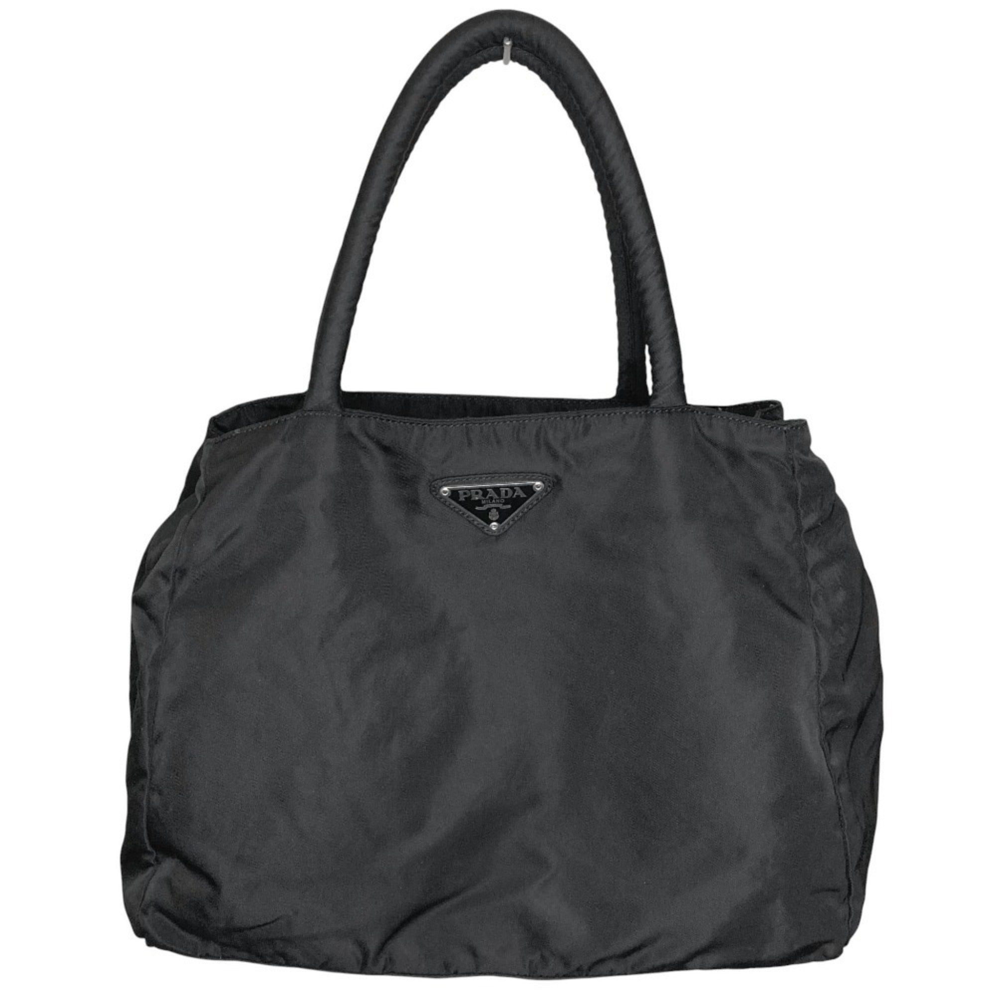 PRADA Prada Triangle Logo Plate Nylon Handbag in Black for Men and Women
