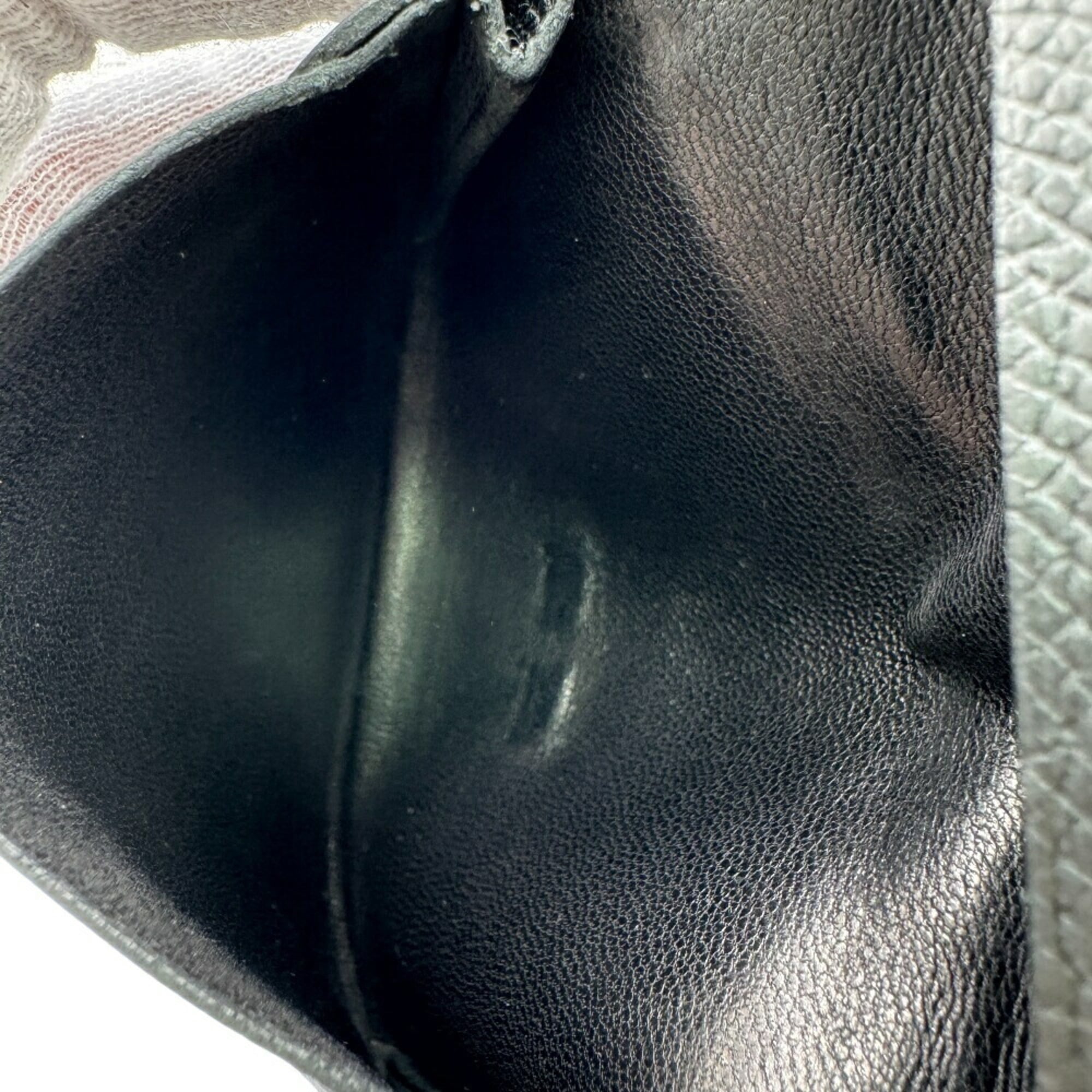 HERMES Bearn Card Case Wallet Black Unisex