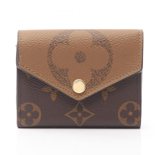 Louis Vuitton Zoe Monogram Giant Reverse Tri-fold Wallet, Women's, Brown and Beige, M80725
