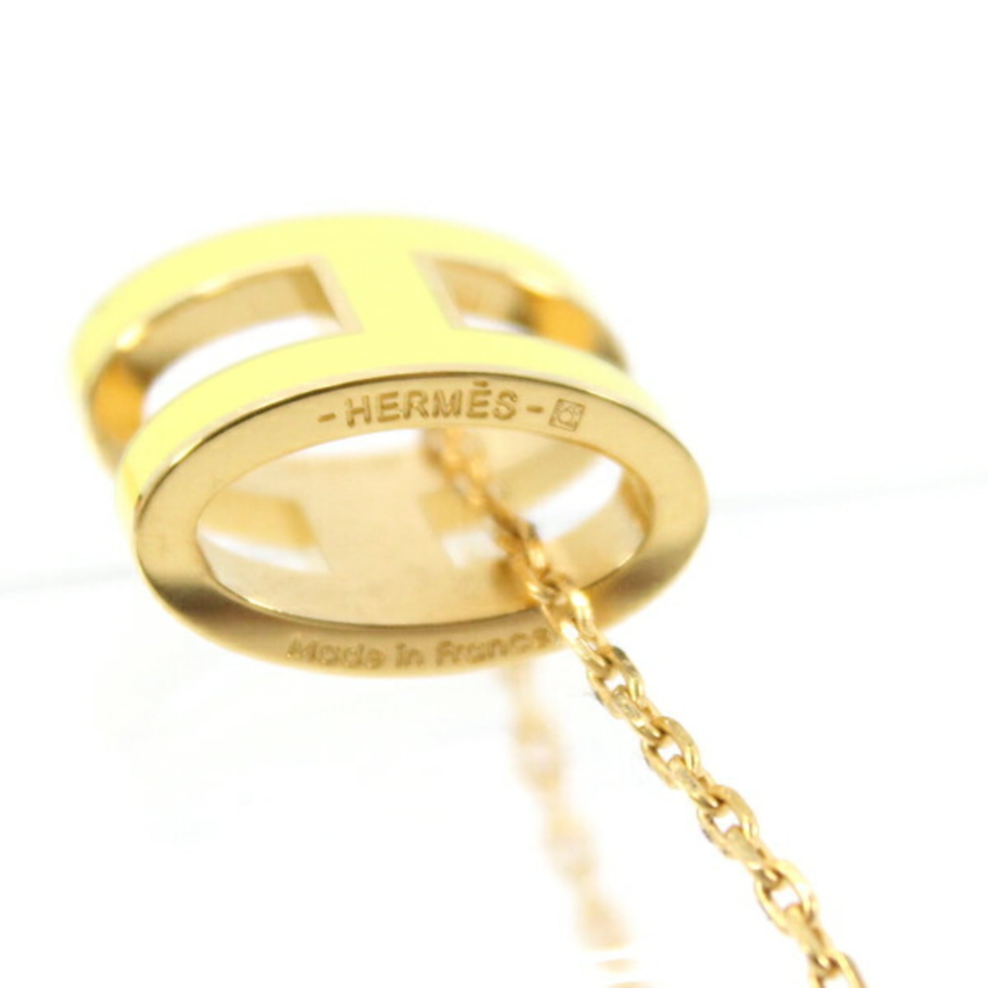 Hermes Hermès Pop H Necklace in Yellow Gold and Lacquer, Women's, T6029 — Like New