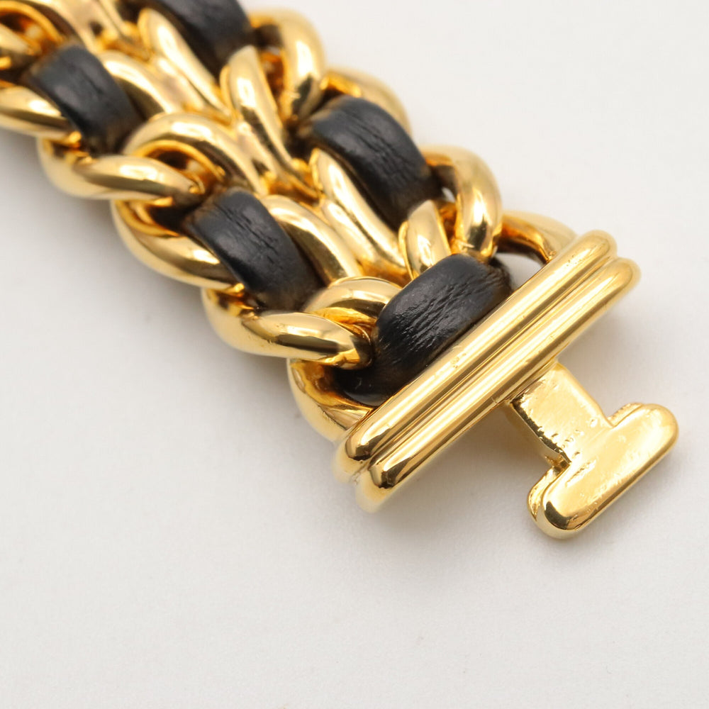 Chanel CHANEL Première M Watch, Gold Plated Leather, Women's, Black, H0001 — Very Good