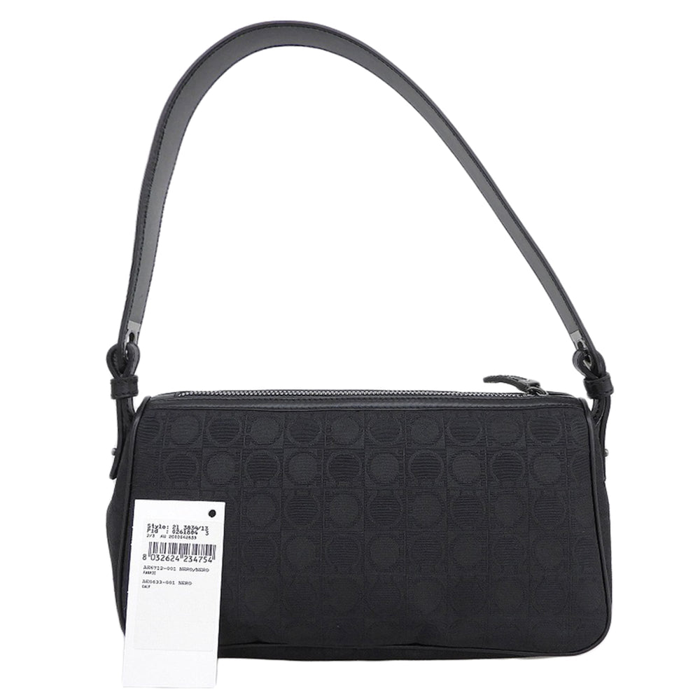 Salvatore Ferragamo Gancini Semi-Shoulder Bag for Women, Black, AU-21 3834. (Shoulder bag, black, women's) — Like New