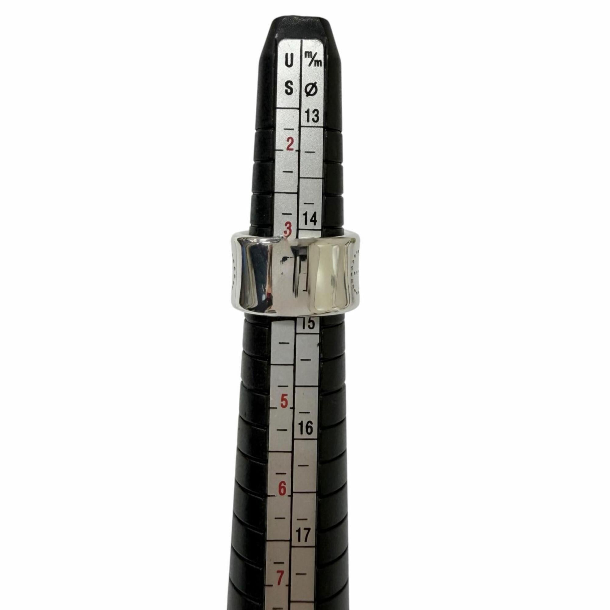 HERMES AG925 Eclipse Ruban Ring, Silver, Size 46, Weight 11.12g, Women's/Men's — Like New