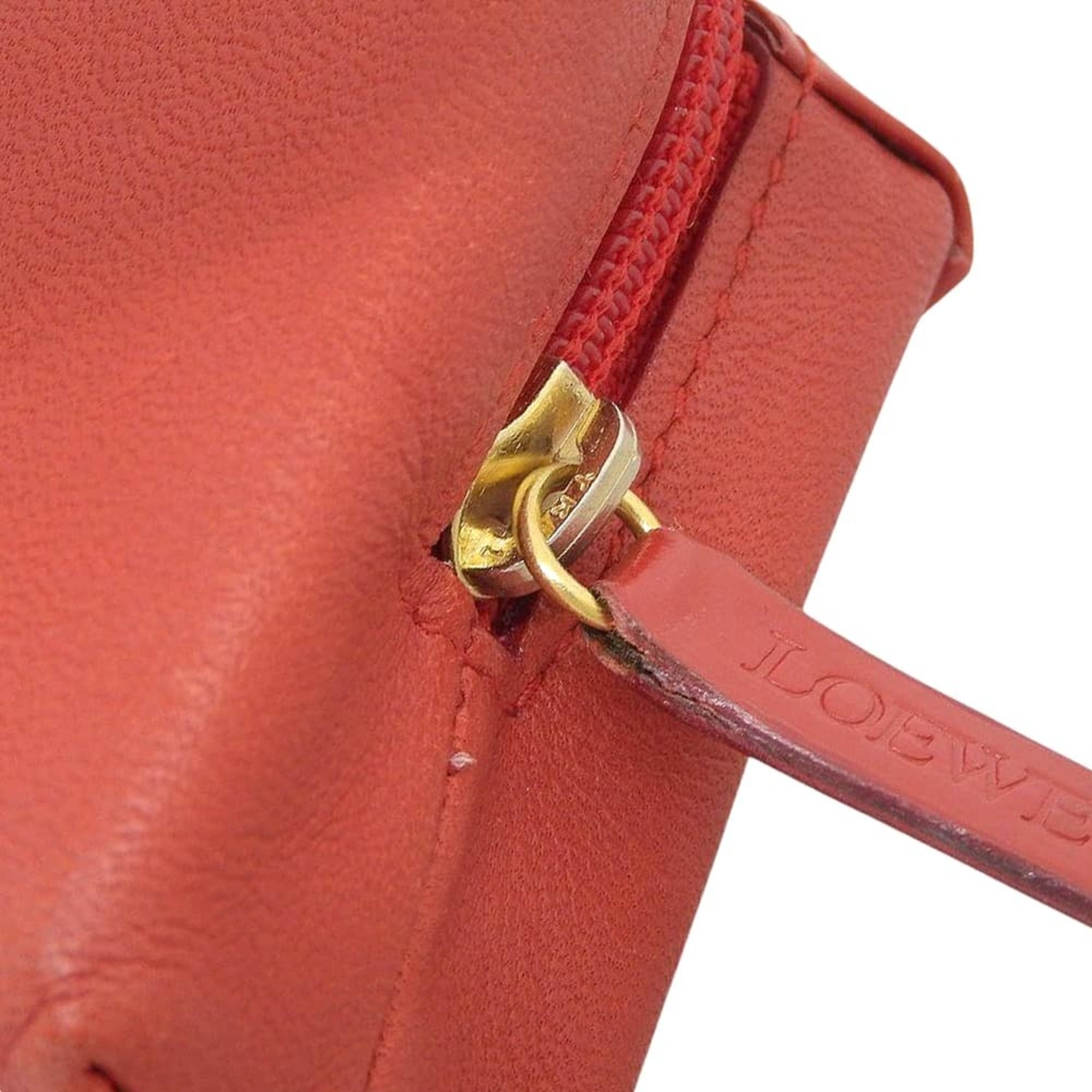 LOEWE coin purse, leather, red