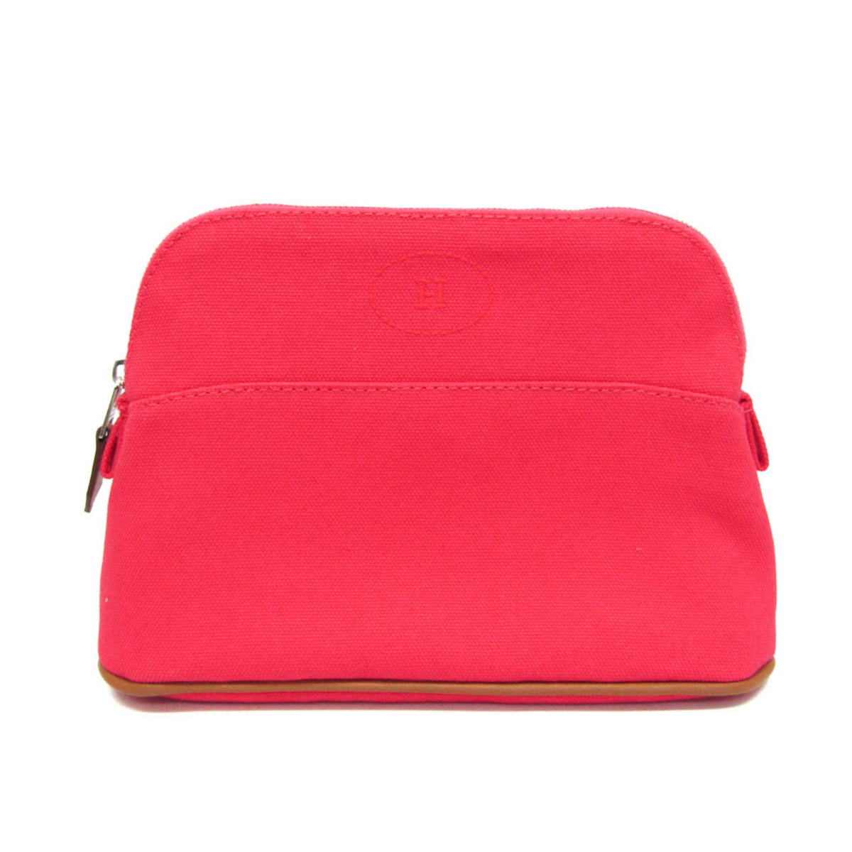 Hermes Bolide Mini Women's Cotton,Leather Pouch Brown,Pink — Like New