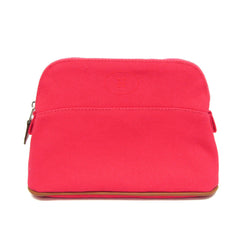 Hermes Bolide Mini Women's Cotton,Leather Pouch Brown,Pink — Like New