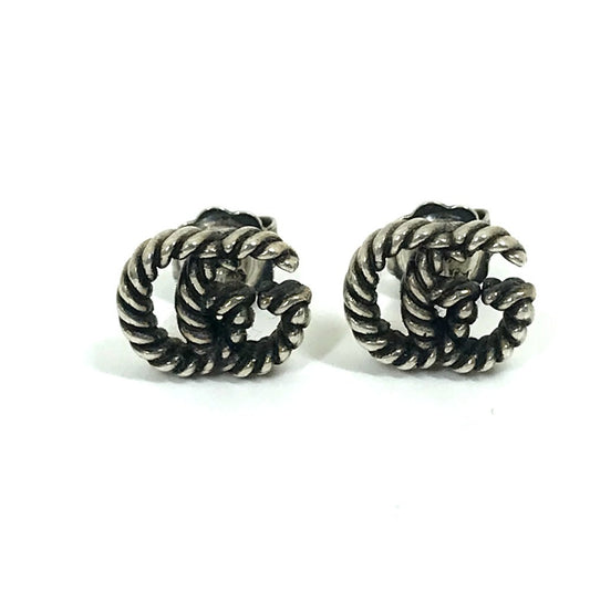 GUCCI Gucci Logo GG Marmont Double G Accessory Earrings in SV925 Silver for Women