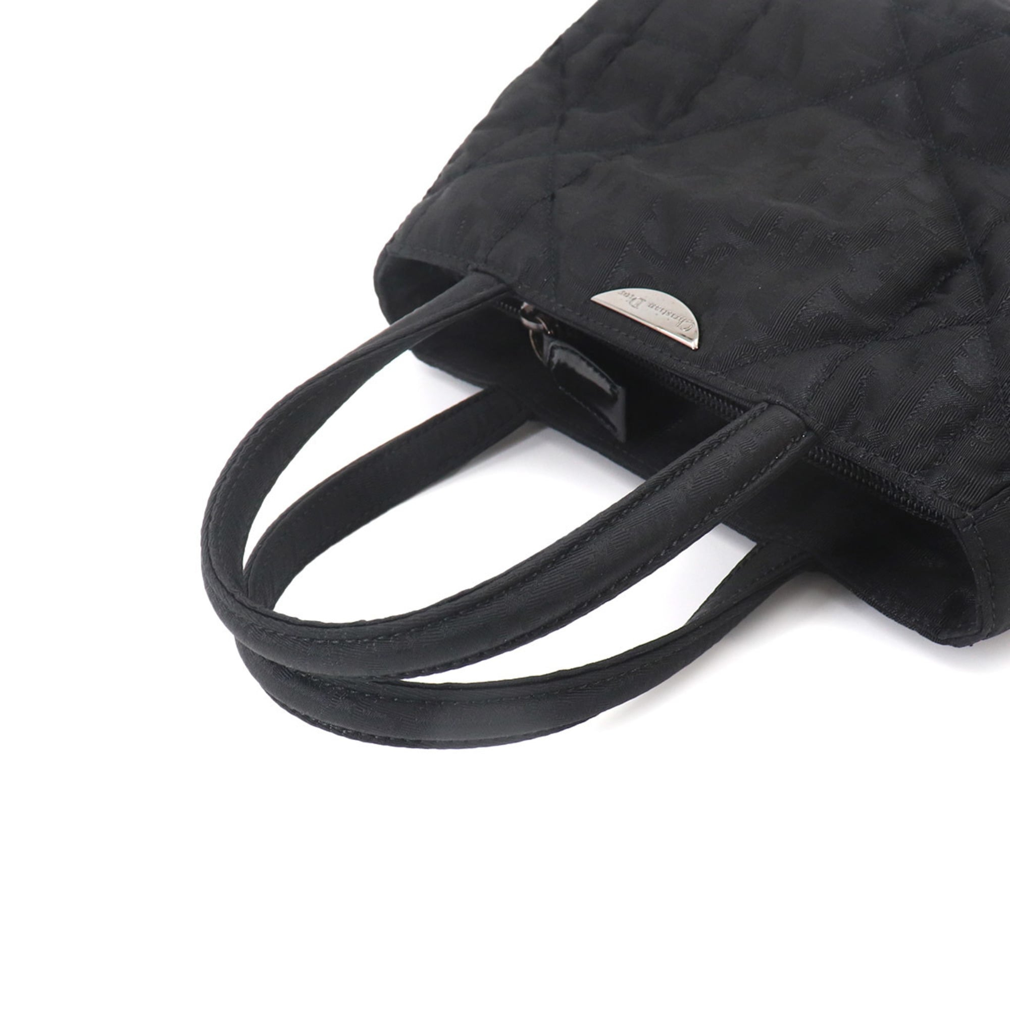 Christian Dior Trotter Mini Handbag, Nylon Leather, Black with Silver Hardware — Like New