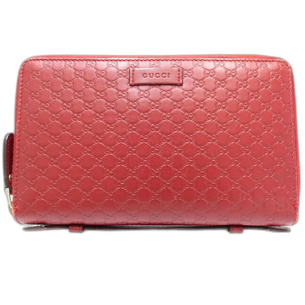 GUCCI Micro Guccissima Travel Case 544250, Organizer Multi-Case, Leather, Red, Women's, 181879
