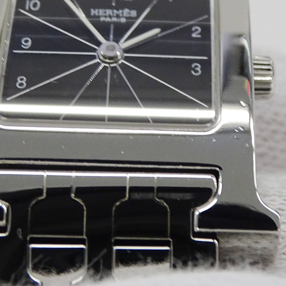 Hermes HERMES Women's Watch Brand H-Watch Quartz QZ Stainless Steel SS HH1.210 Silver Black — Good