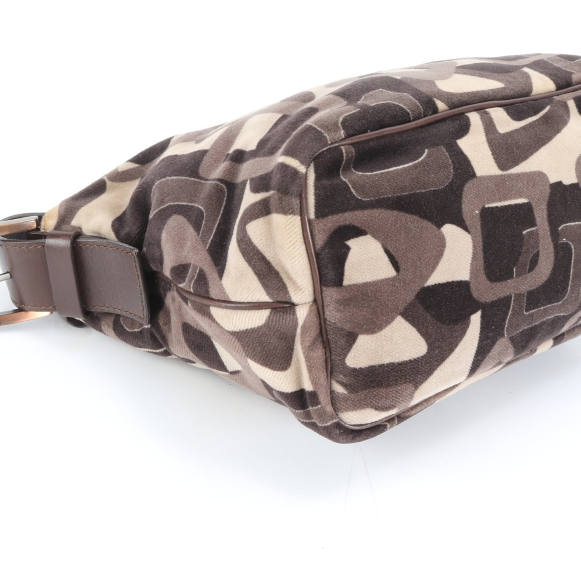 Celine all-over print leather shoulder bag, one-shoulder tote handbag, brown, women's