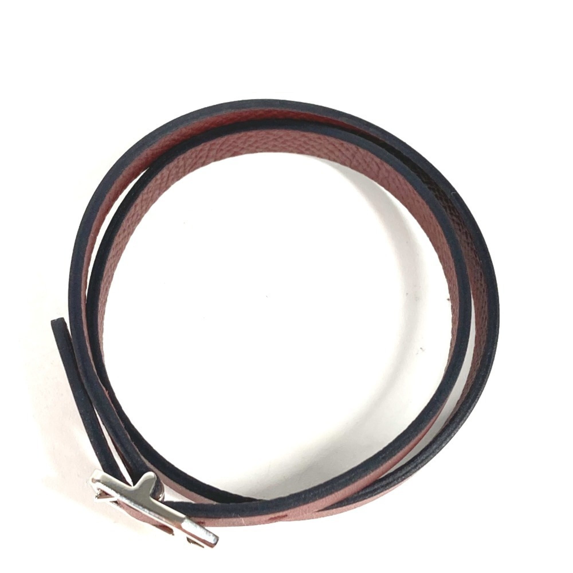 HERMES Paddock Double Tour Bracelet, Women's Leather Brown — Like New