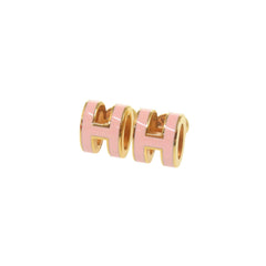 Hermes Pop H Mini Pink Gold Hardware Earrings, Accessory 1551 HERMES — Like New