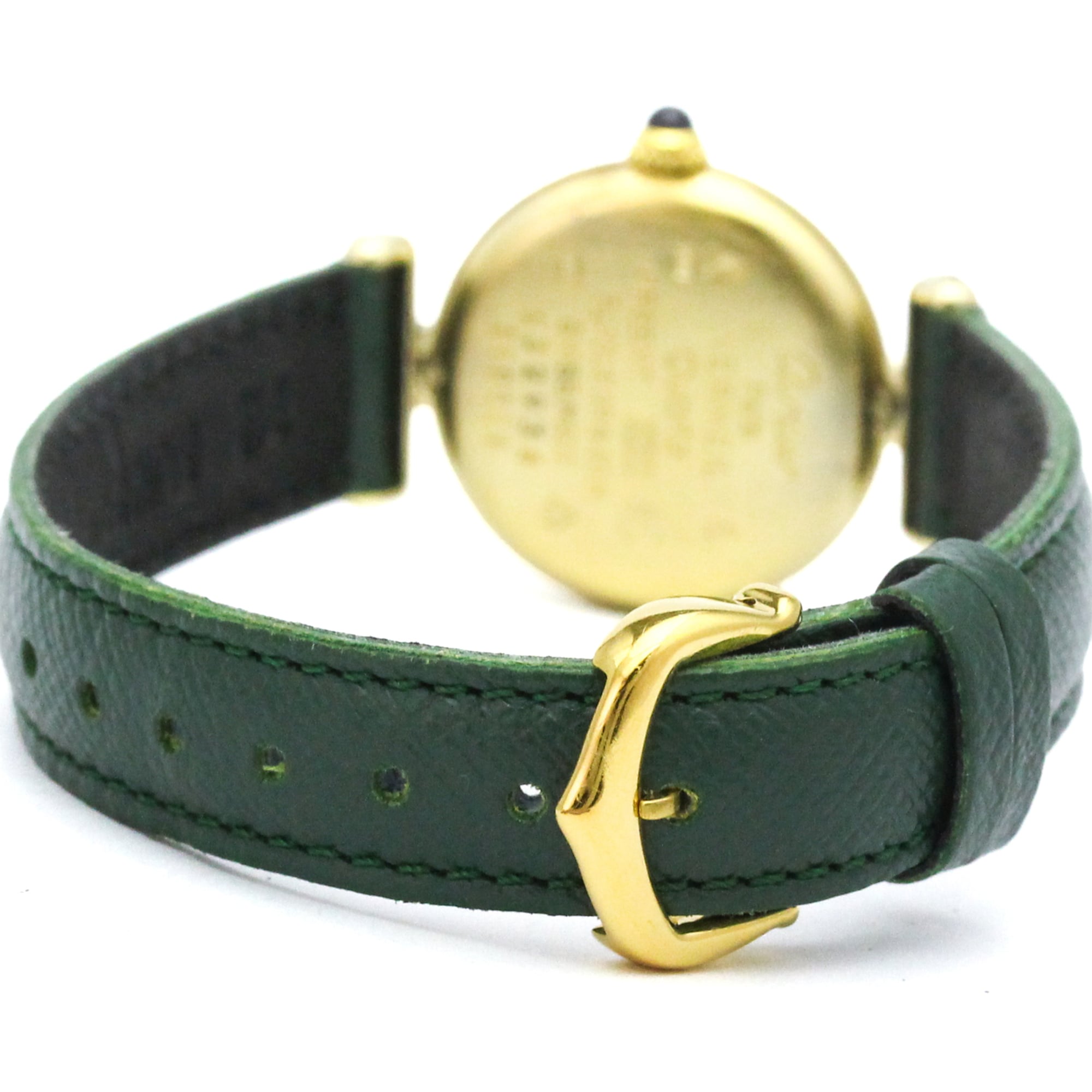 CARTIER Must Colisee Gold Plated Leather Quartz Ladies Watch 590002 — Good