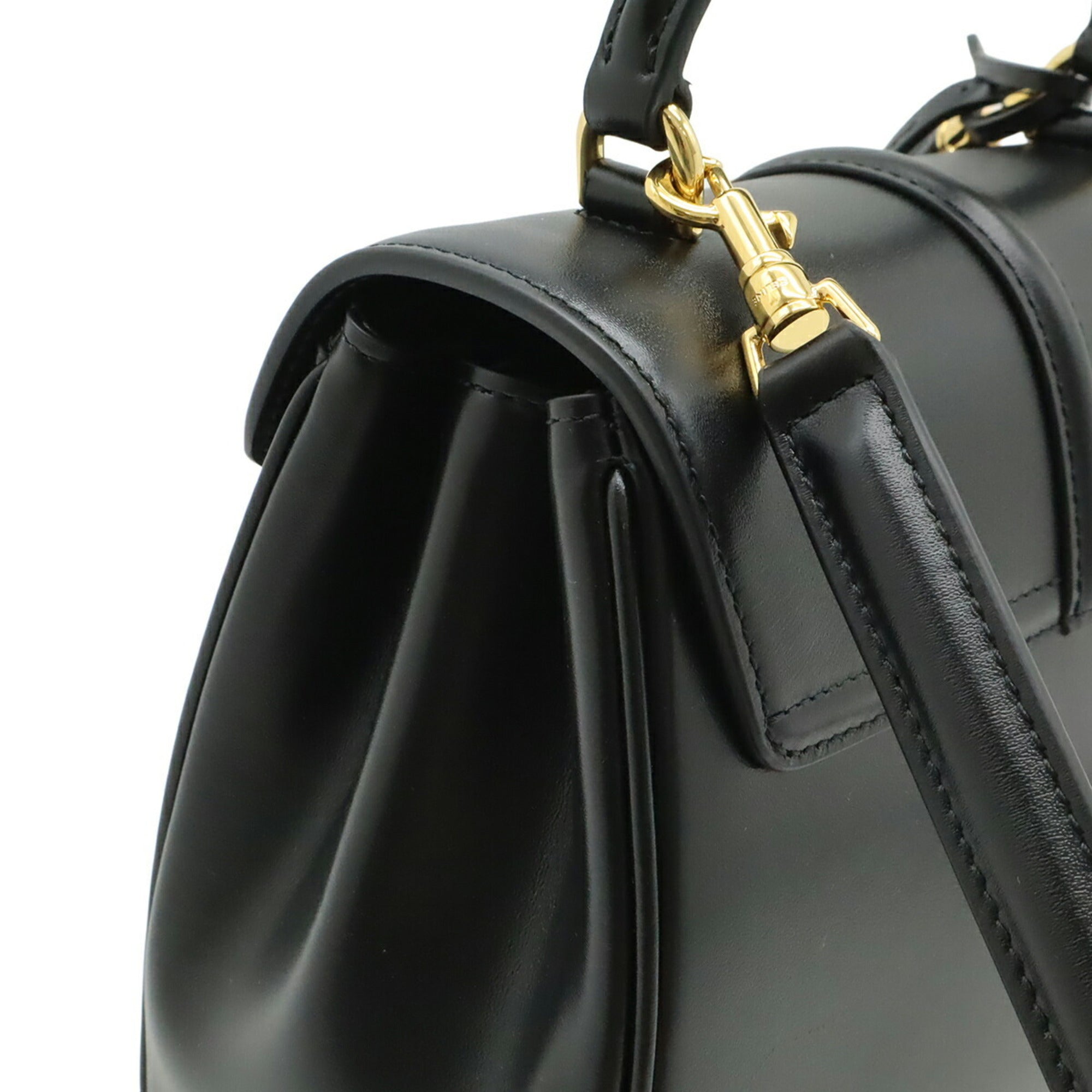 CELINE Mini 16 Seize One-Handle Handbag Shoulder Bag Calfskin Black 197983 — New - Store Return