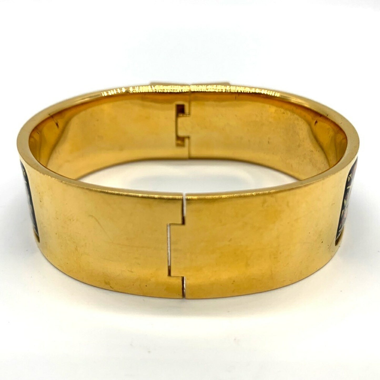 Hermes Click Clack enamel GM cloisonné bangle bracelet.