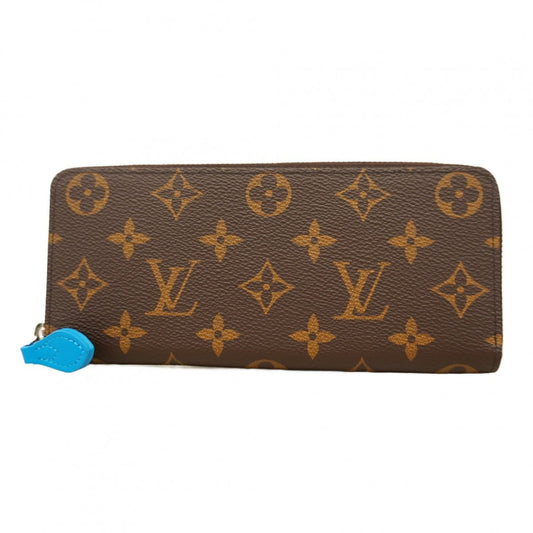 Louis Vuitton Monogram Portefeuille Clemence Long Wallet M12883 Brown Gaston Blue Women's