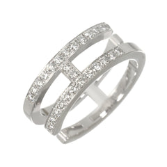 Hermes Ariane Chaine d'Ancre #48 Ring with Diamonds, 18K White Gold (750) — Like New
