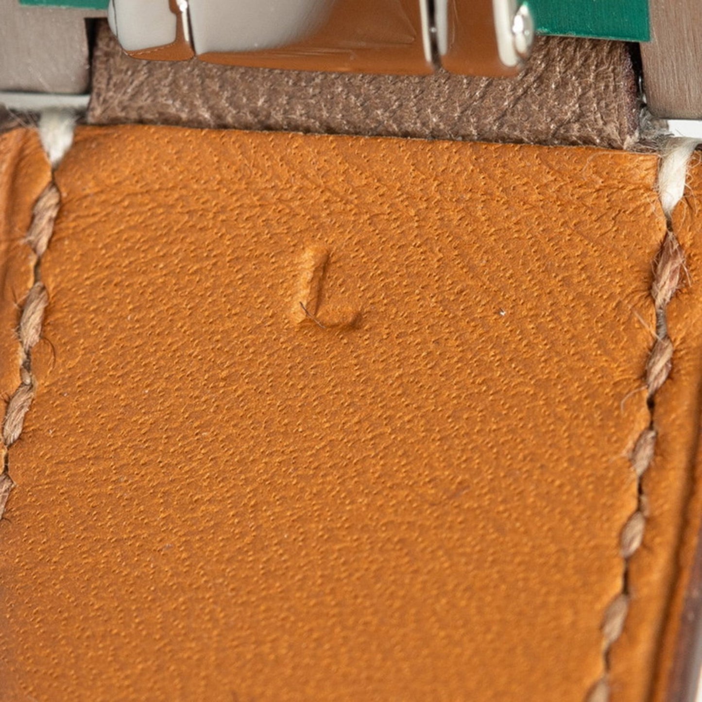 Hermes Bracelet Bangle Brown Leather Metal Ladies HERMES