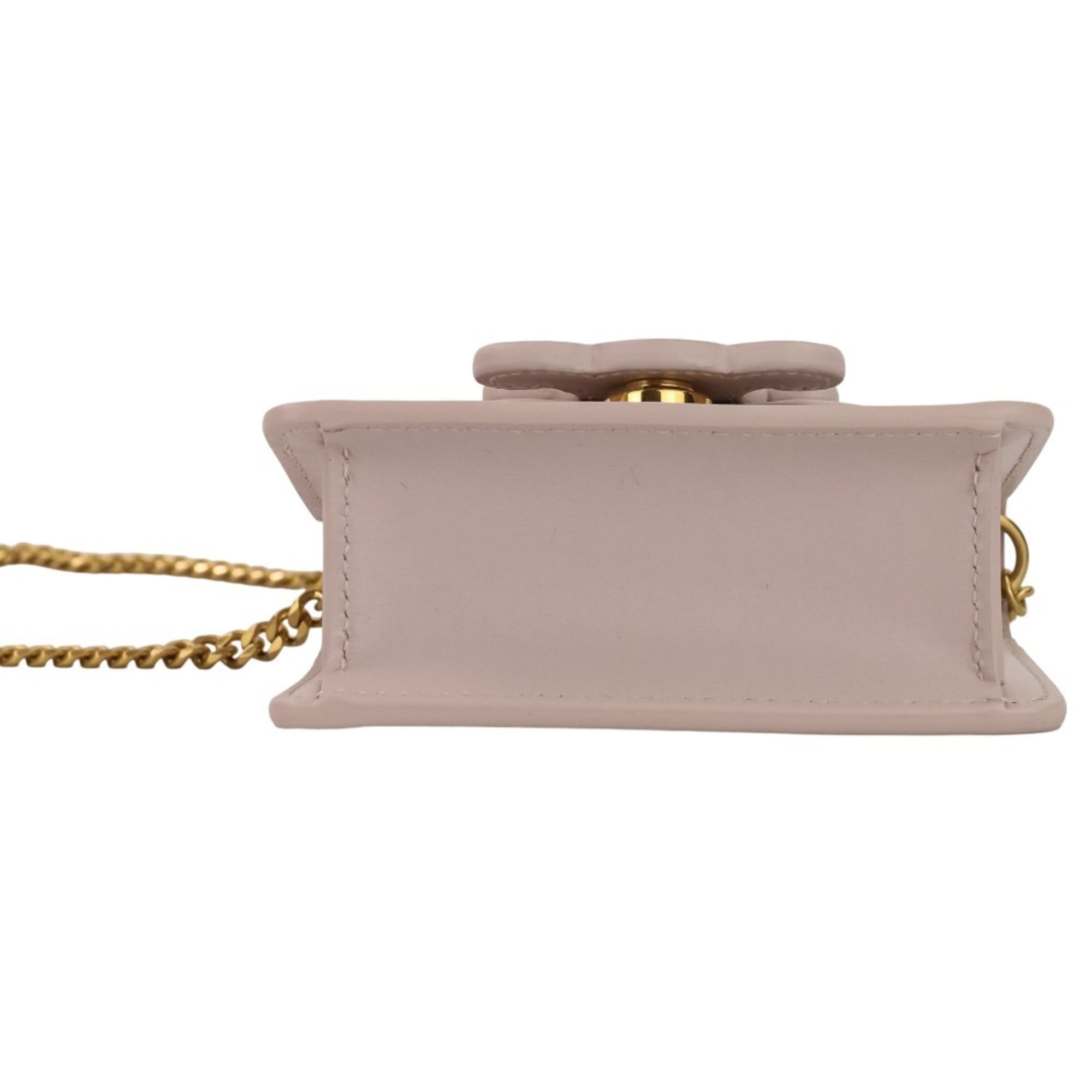 CELINE Triomphe Chain Card Holder Mini Shoulder Bag S-BB-4292 Light Pink Women's — Like New