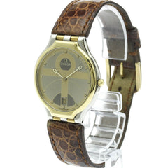 OMEGA De Ville Symbol K18 Gold Steel Quartz Mens Watch 196.0316 Polished — Very Good