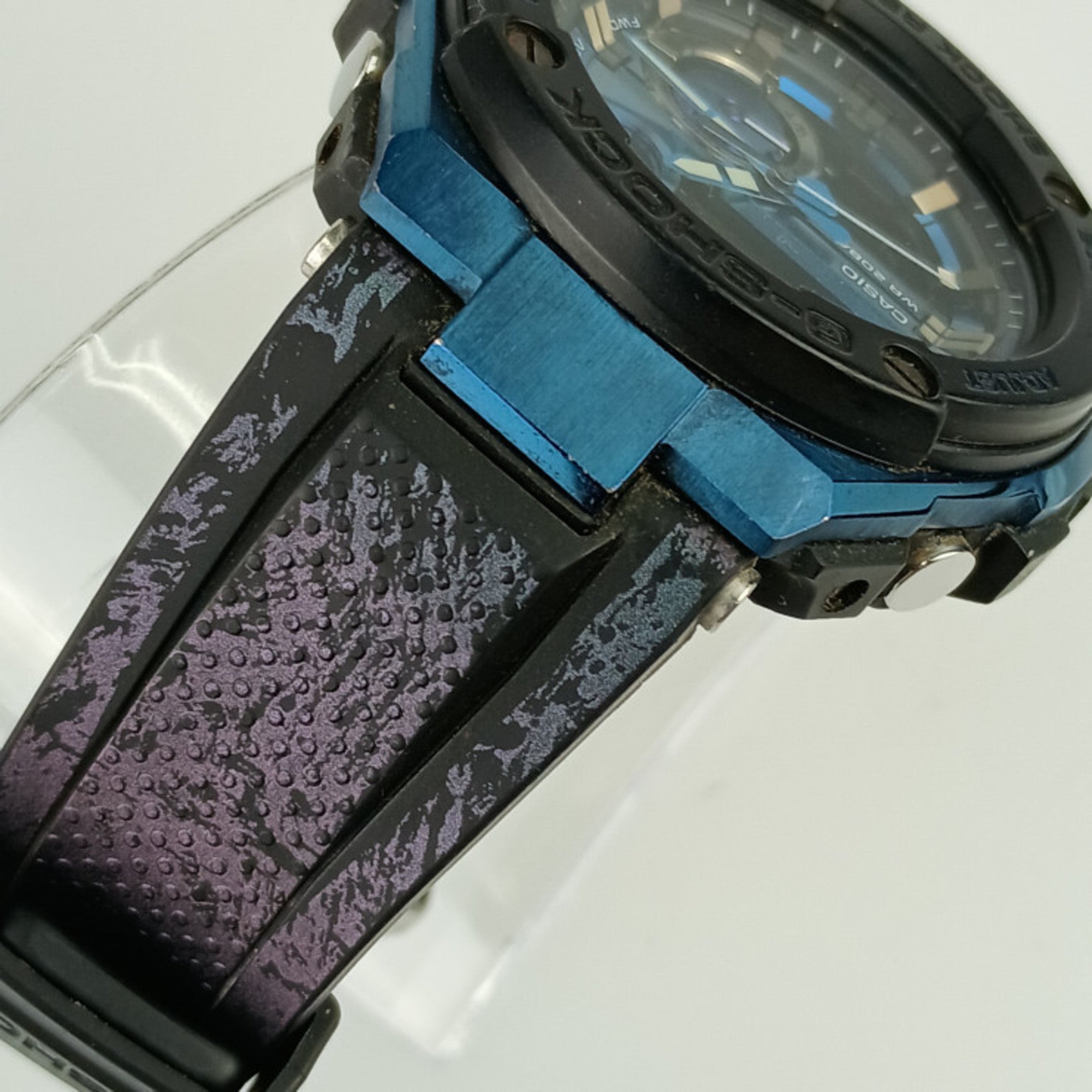 CASIO Casio Watch G-SHOCK G-STEEL G-Shock G-Steel GST-200CP-2AJF Black & Blue Dial Resin Stainless Steel Men's Digital Quartz — Good